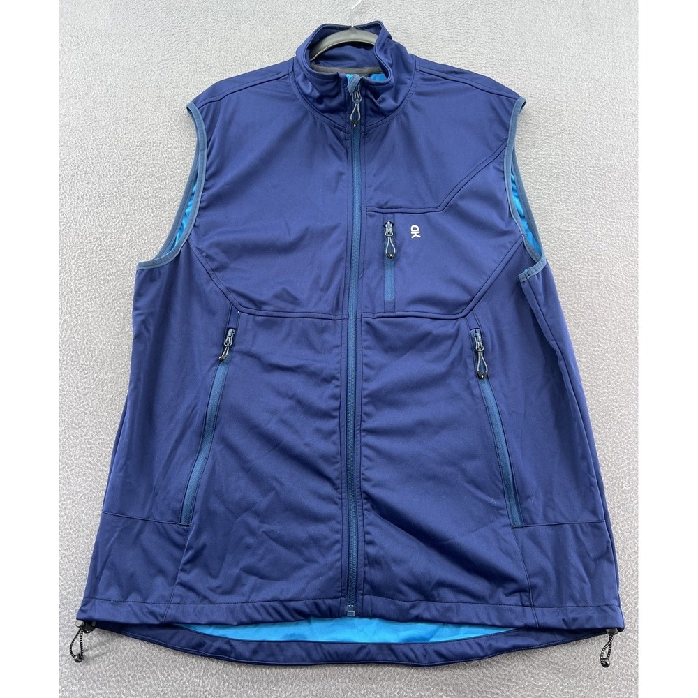Little Donkey Andy Vest Mens XL Softshell Blue Full Zip Hiking Golf Jacket